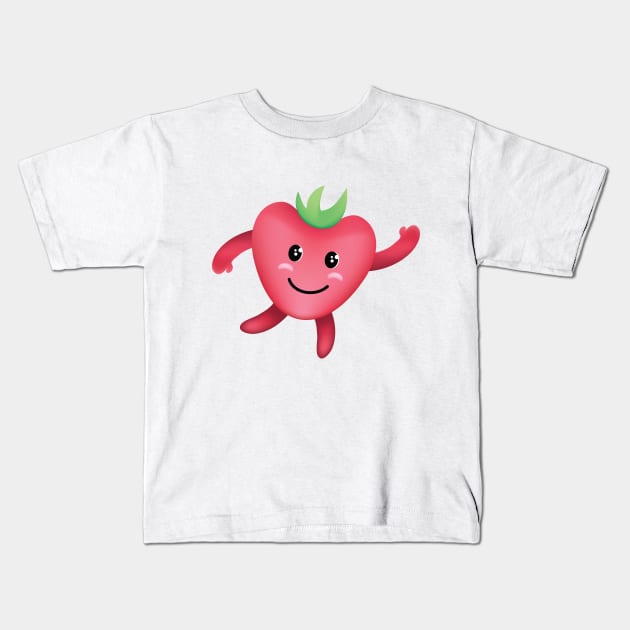 Strawberry Stroll Kids T-Shirt by SWON Design